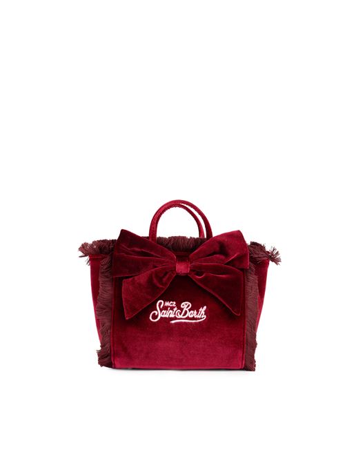 Borsa Vanity mini in velluto con fiocco Mc2 Saint Barth | VANITY MINI W00484G VELVET BOW 45 EMB